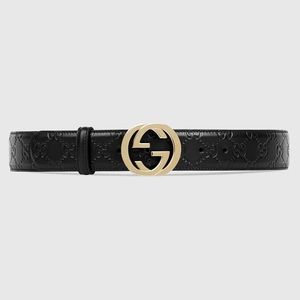 Gucci GG Supreme black leather belt 80/32 size